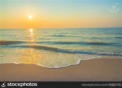 Sunrise on the beach - vintage filter
