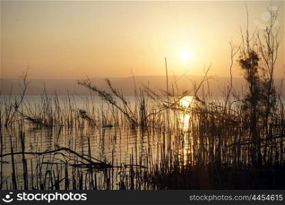 Sunrise on the lake Kinneret, Israel