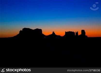 Sunrise on US 163 Scenic road to Monument Valley Park Utah