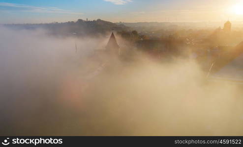 sunrise over city.. sunrise over city. morning landscape