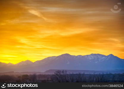 sunrise over colorado rocky mountains