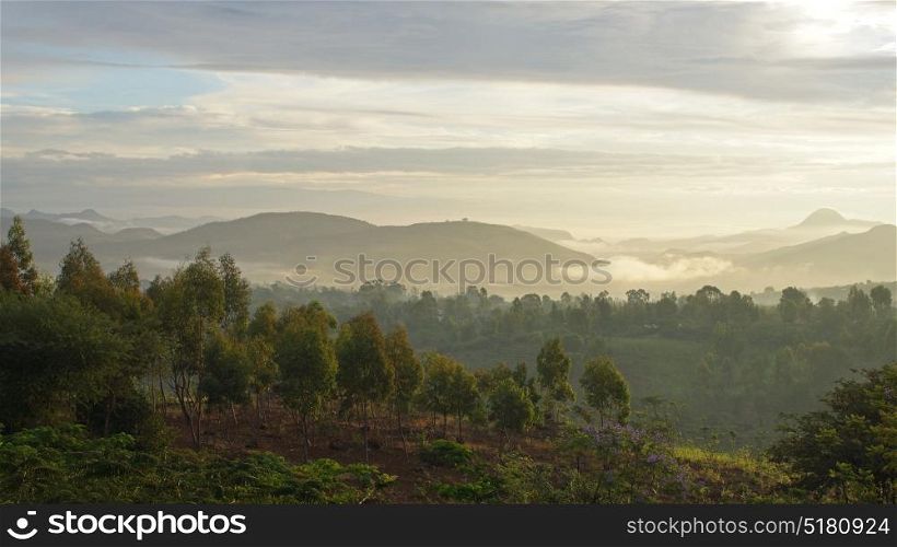 Sunrise over Konso Mountains, Ethiopia, Africa