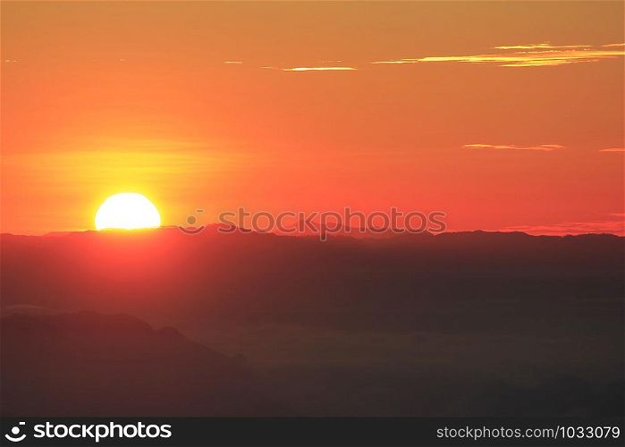Sunrise over mountain peaks