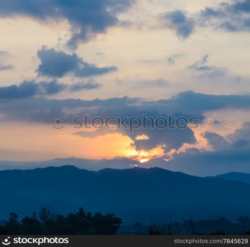 Sunrise over the mountain