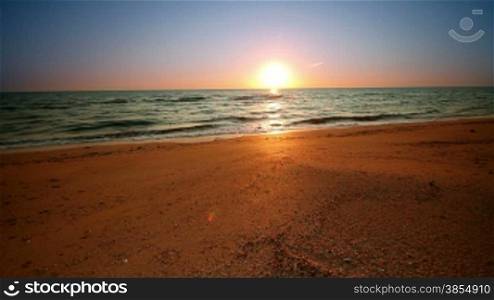 sunrise with wave on beach