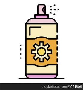 Sunscreen spray icon. Outline sunscreen spray vector icon color flat isolated on white. Sunscreen spray icon color outline vector