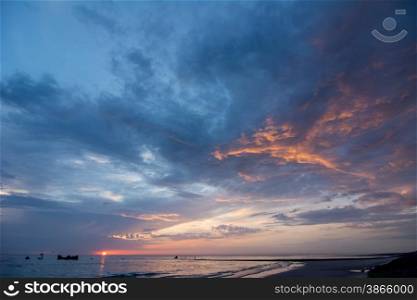 sunset above the dutch sea
