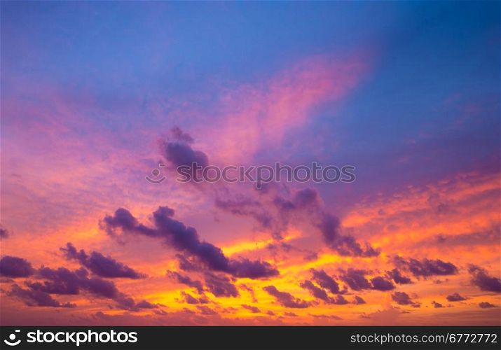 sunset and dark clouds