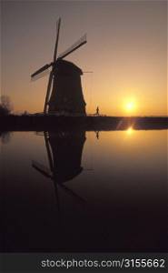 Sunset and Windmill