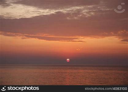Sunset at Adriatic sea,Mediterranean,Montenegro