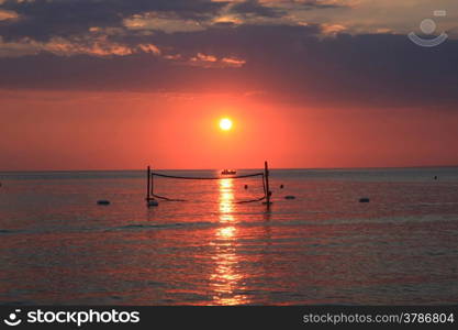Sunset at Aegean sea,Mediterranean,Greece,Halkidiki peninsula