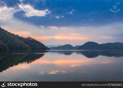 Sunset at Begnas lake, Pokhara region, Nepal