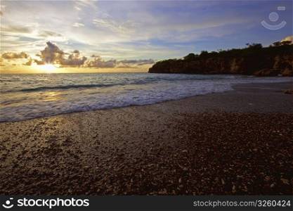 Sunset at Jeremi beach on Curacao, Caribbean. Sunset on Curacao