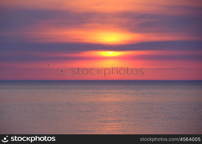 Sunset at Lake Michigan, MI, USA