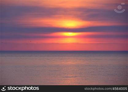 Sunset at Lake Michigan, MI, USA