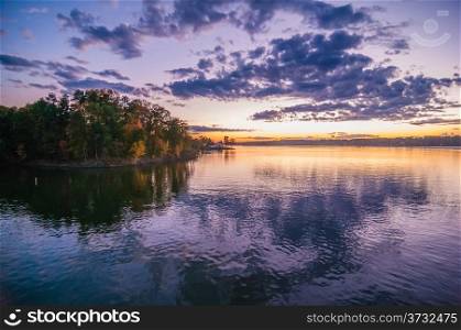 sunset at lake wylie north carolina