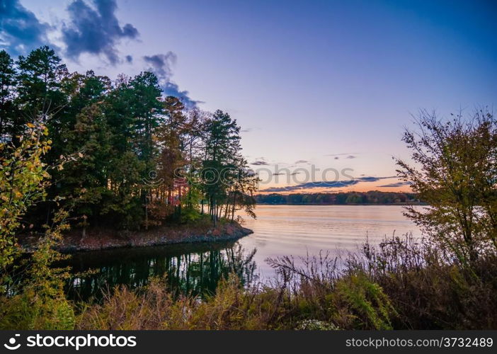 sunset at lake wylie north carolina