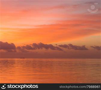 sunset at Maldivian beach