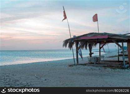 Sunset at Palm Beach on Aruba island in the Caribbean