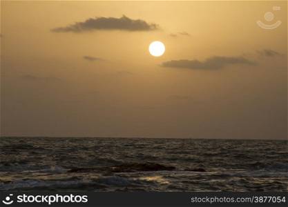 Sunset at Palolem beach, state of Goa, India