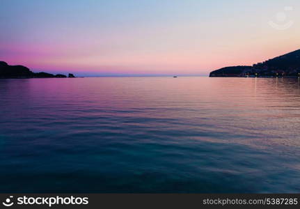 Sunset at the Adriatic Sea, Budva, Montenegro