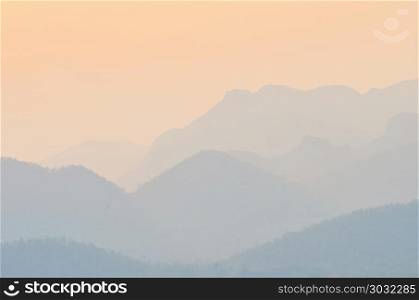 Sunset at the Mountain. Mountain Landscape at Sunset