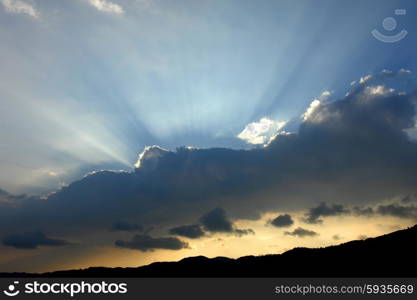 sunset at the mountains