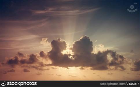 Sunset. blue sky and clouds. Beauty natural background. Sunset. blue sky and clouds.