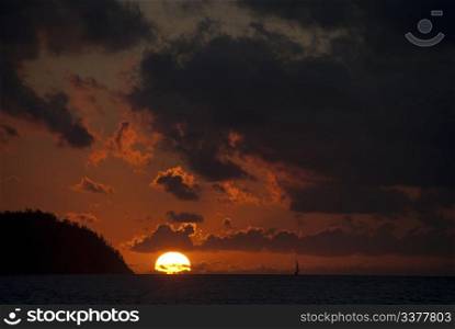 Sunset during a Cruise in the Whitsundays Archipelago, Australia