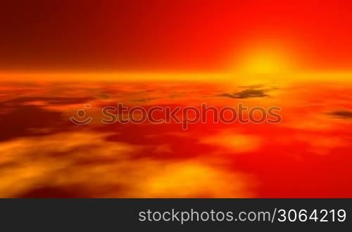 Sunset earth atmosphere motion background (seamless loop)