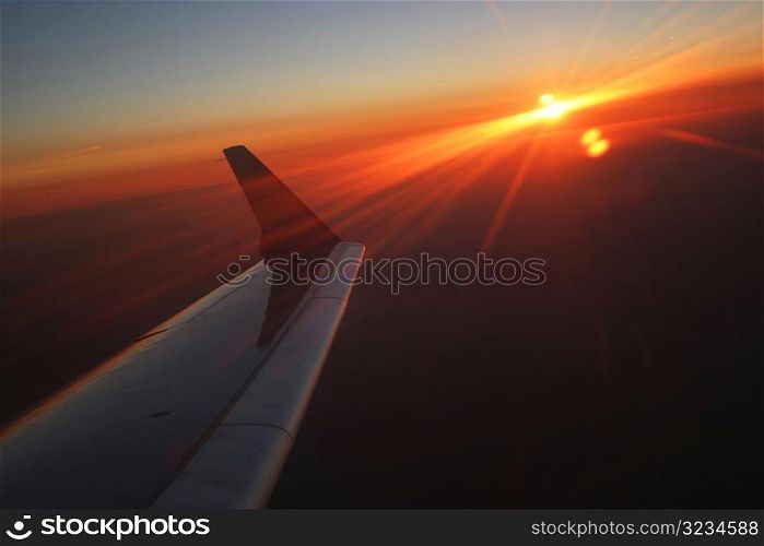 Sunset from plane