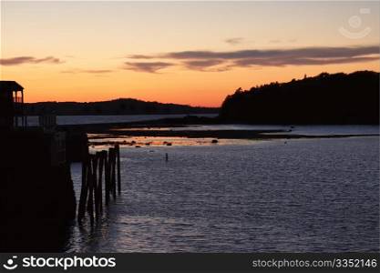Sunset in Acadia National Park, Bar Harbor, Maine.
