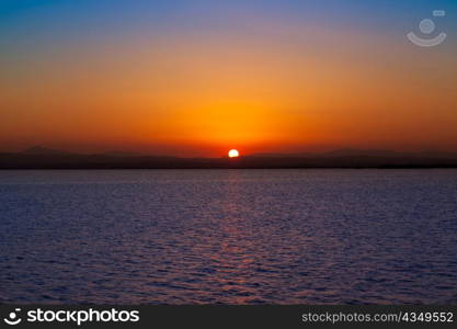 sunset in Albufera lake Valencia Mediterranean Spain
