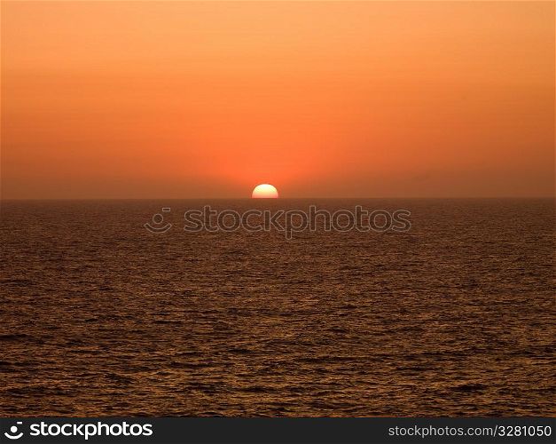 Sunset in Mediterranean Ocean