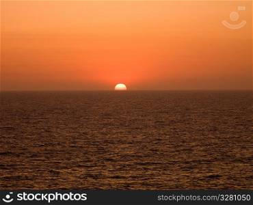 Sunset in Mediterranean Ocean