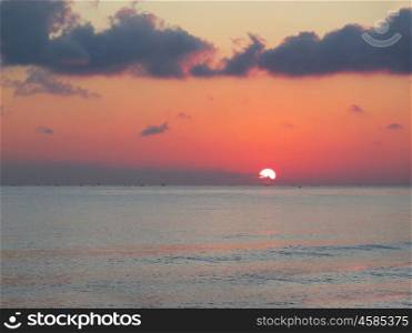 sunset in ocean Bali. sunset in ocean Bali