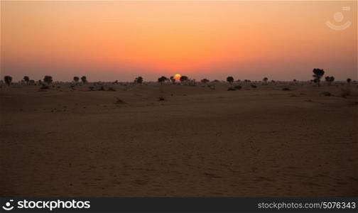 Sunset in the Arabian desert of Dubai