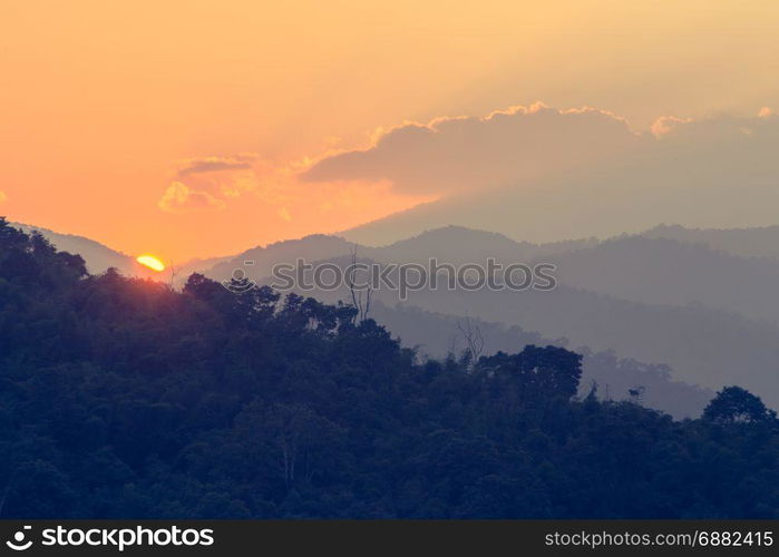 sunset in the mountain