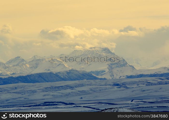 sunset in the mountains, Northern Caucasus, Pyatigorsk, Russia.