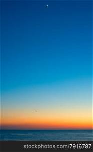 Sunset in the ocean. Minimalism. Cascais, Portugal