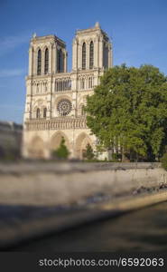 sunset Notre Dame de Paris. France. Europe