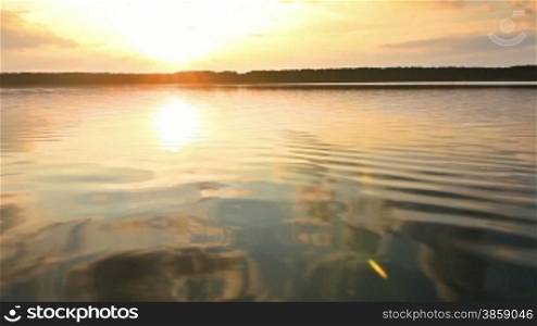Sunset on a calm lake