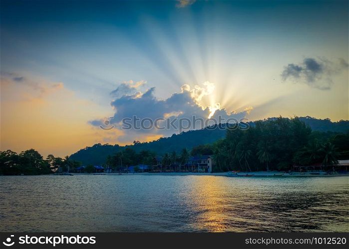 Sunset on besar Perhentian Island, Terengganu, Malaysia. Sunset on Perhentian Islands, Terengganu, Malaysia