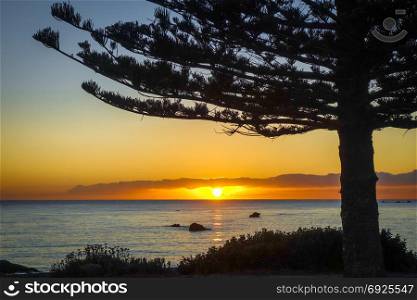 Sunset on Kaikoura beach, New Zealand southern island. Sunset on Kaikoura beach, New Zealand