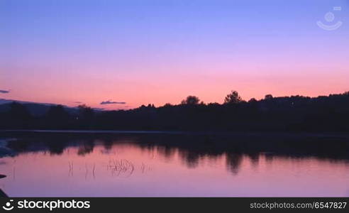 sunset on lake