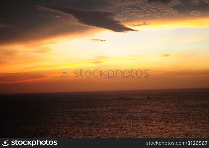 Sunset on ocean