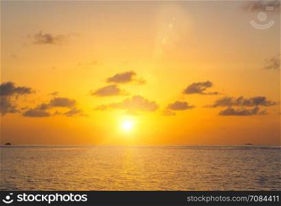 Sunset on sea in Maldives