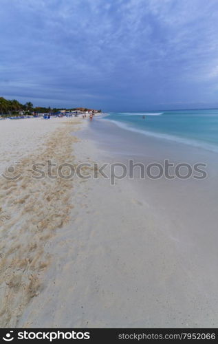 Sunset on the Caribbean beach.. View of the sunset on the Caribbean Beach.