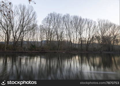 sunset on the lake in the Roca Del Valles