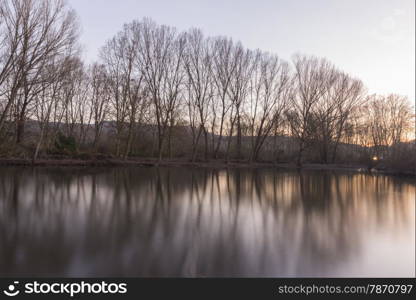 sunset on the lake in the Roca Del Valles